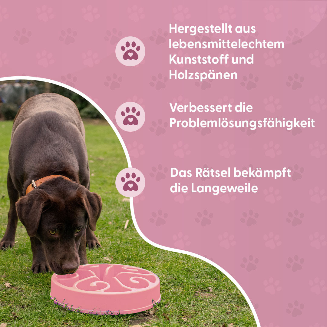 Eat Slow Live Longer Anti-Schlingnapf, S, Rosa, 20,5 x 5 cm