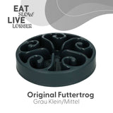 Eat Slow Live Longer Anti-Schlingnapf, Grau, S, 20,5 x 5 cm