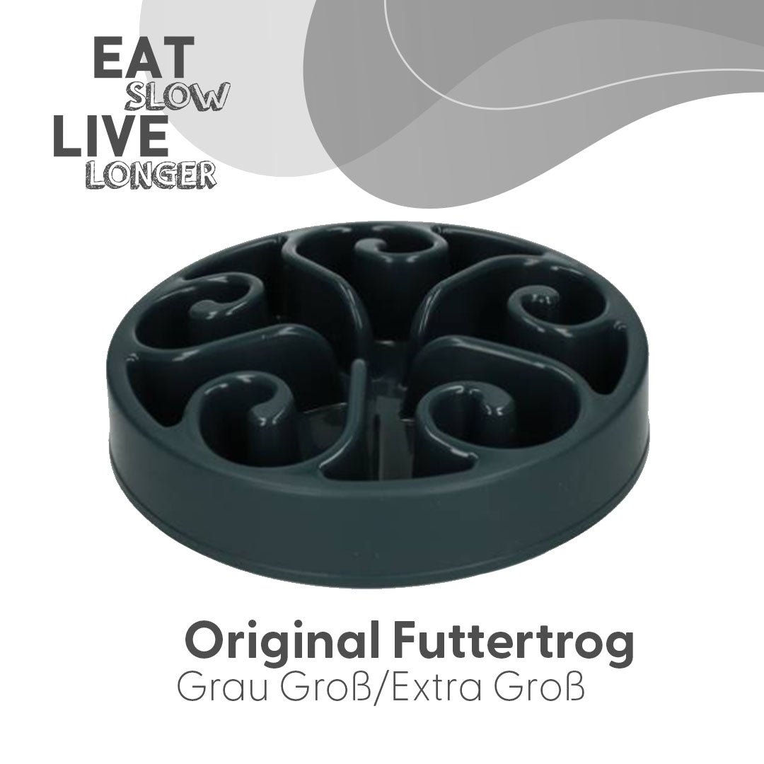 Eat Slow Live Longer Anti-Schlingnapf, Original, Grau, 30 x 7 cm, L