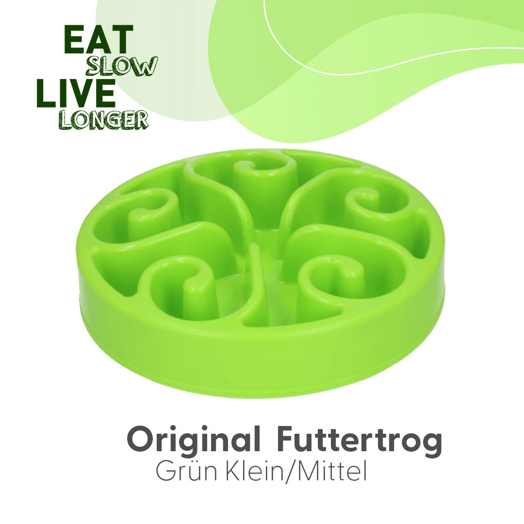 Eat Slow Live Longer Anti-Schlingnapf, Original, grün, S, 20,5 x 5 cm