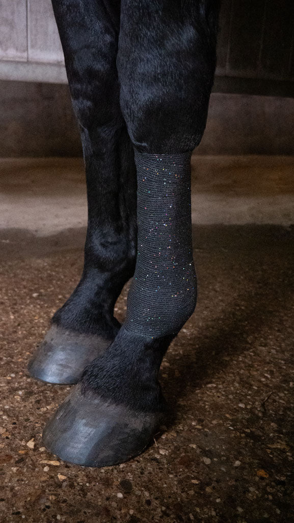 Excellent Animal Glitter Bandage, selbstklebend, elastisch, 10 cm, schwarz