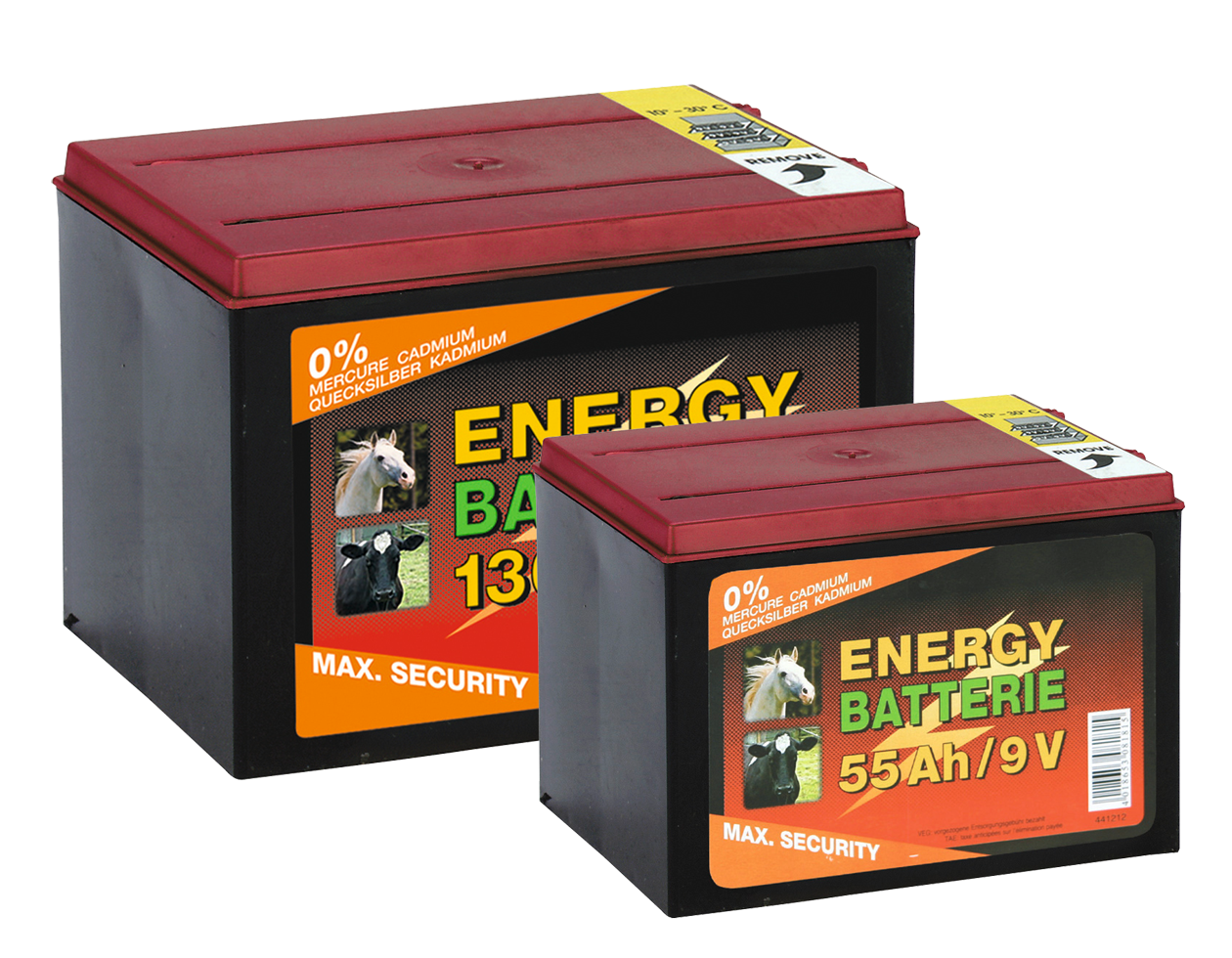 ZoneGuard Trockenbatterie 9V, 55 Ah, für Weidezaungeräte, 11,5 x 16,5 x 11,2 cm