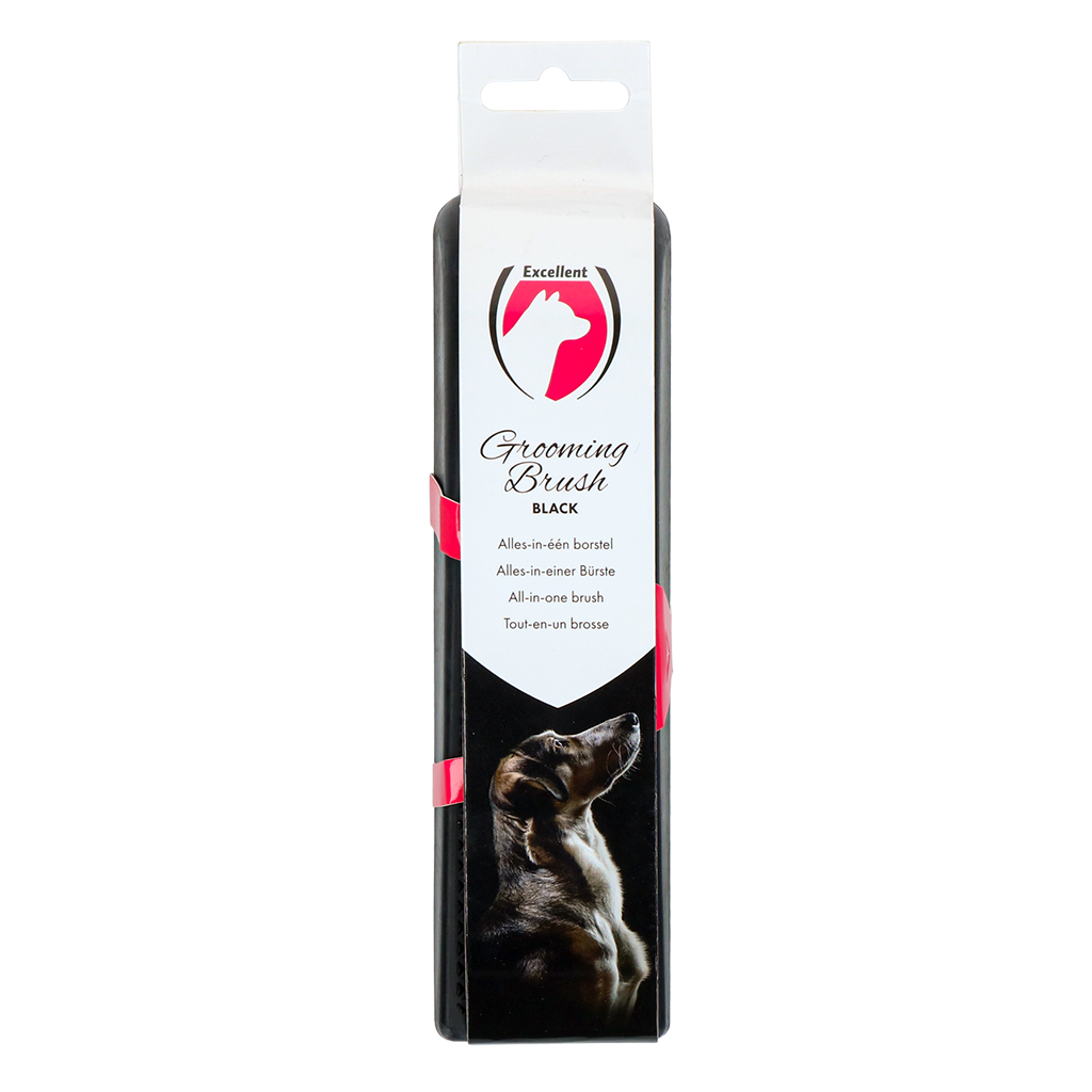 Excellent Pets Hundebürste, Medium, 17,5 cm, schwarz