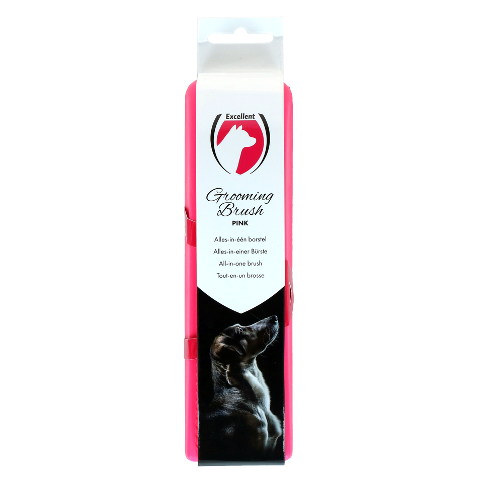 Excellent Pets Pflegebürste, Medium, rosa, 17,5 cm
