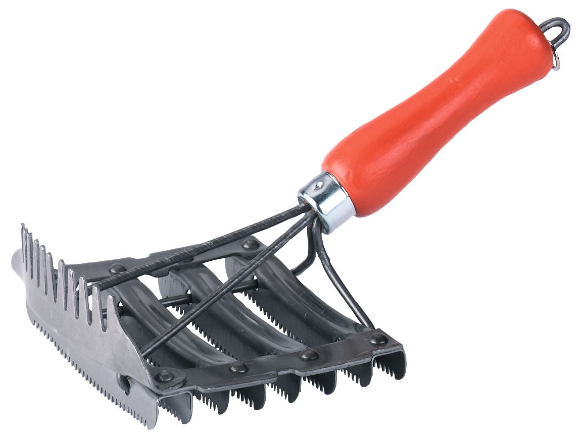 Metall-Striegel, 8-reihig, durchbrochen, ergonomischer Handgriff, für Pferde