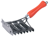 Metall-Striegel, 8-reihig, durchbrochen, ergonomischer Handgriff, für Pferde