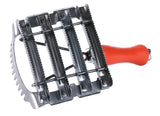 Metall-Striegel, 8-reihig, durchbrochen, ergonomischer Handgriff, für Pferde