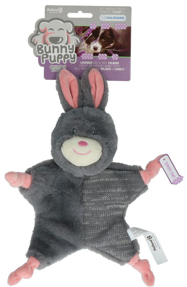 Bunny Puppy Hundespielzeug, Plüsch, Strickstoff, Lavendelfüllung, mit Quietscher, für Welpen und kleine Hunde
