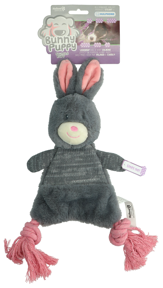 Hundespielzeug Kaninchen, Plüsch, Quietscher, Lavendelfüllung, für Welpen