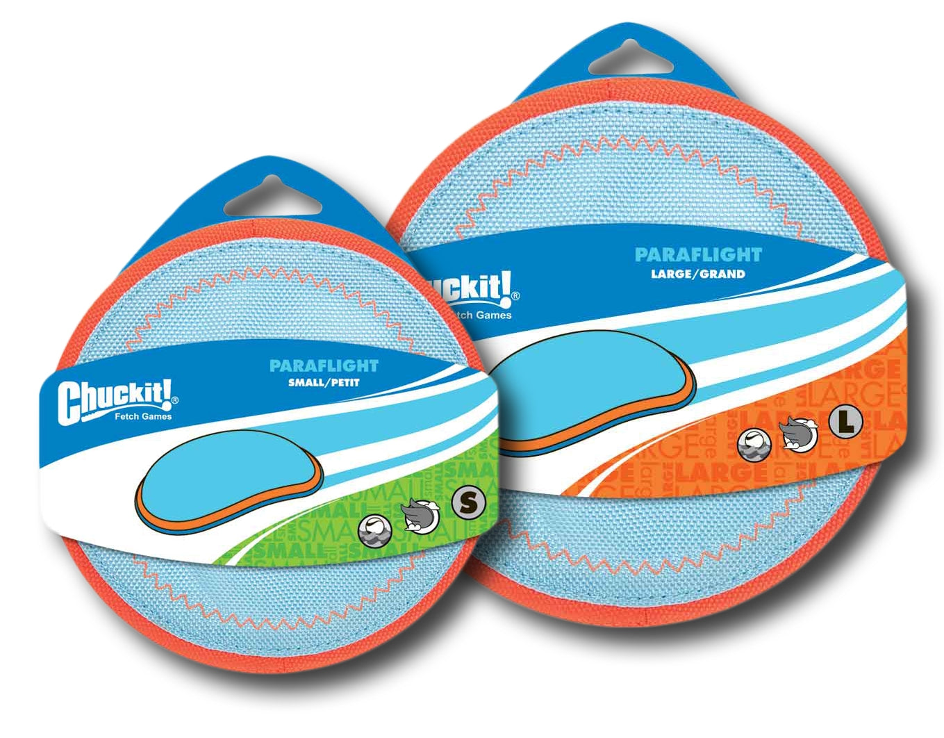 Chuckit! Paraflight Hundespielzeug, Ø 25 cm, L, blau/orange