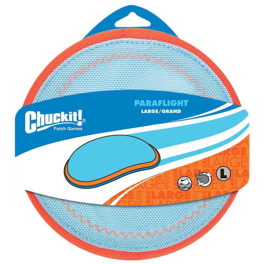 Chuckit! Paraflight Hundespielzeug, Ø 25 cm, L, blau/orange