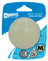 Chuckit! Max Glow Hundeball, Ø 6 cm, leuchtend, Gummi, Größe M