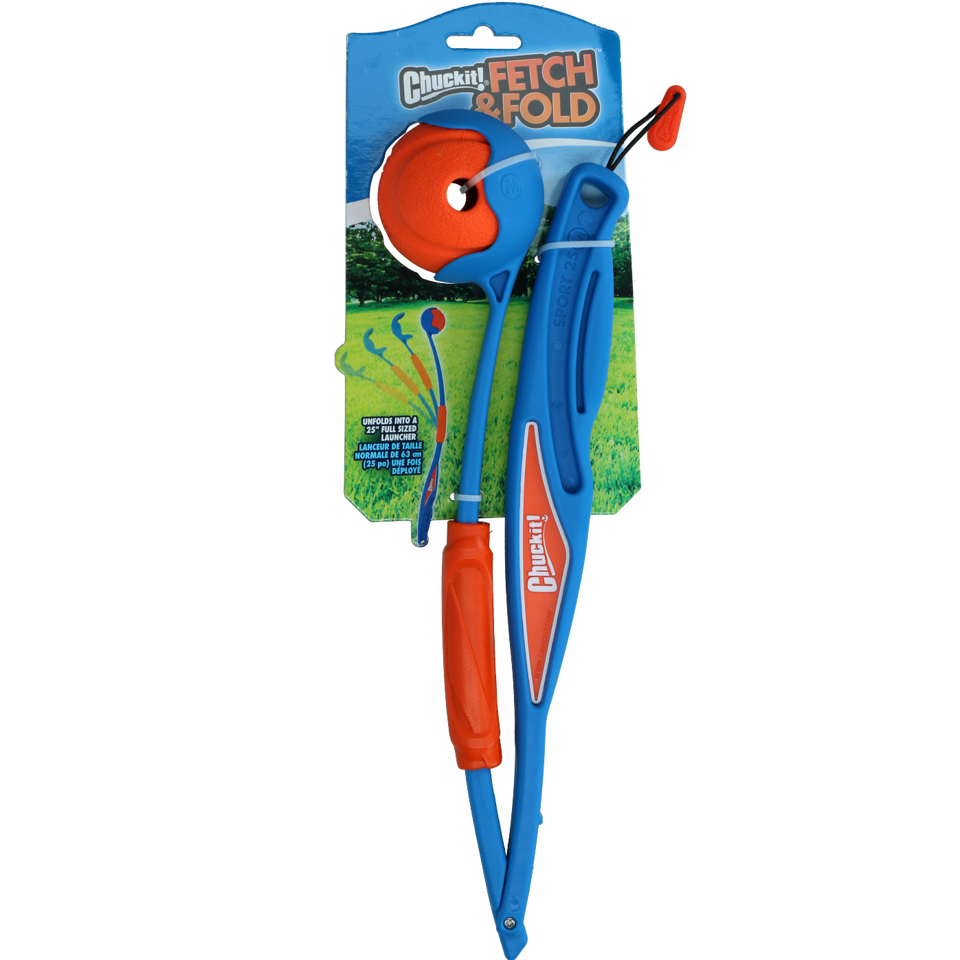 Chuckit! Ball Launcher Fetch & Fold, faltbar, Original, inkl. Ball, 36–63 cm