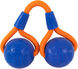 Chuckit Hundespielzeug Crunch Duo Tug, 2 Bälle Ø 6 cm, Seil 18 cm