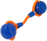 Chuckit Hundespielzeug Crunch Duo Tug, 2 Bälle Ø 6 cm, Seil 18 cm