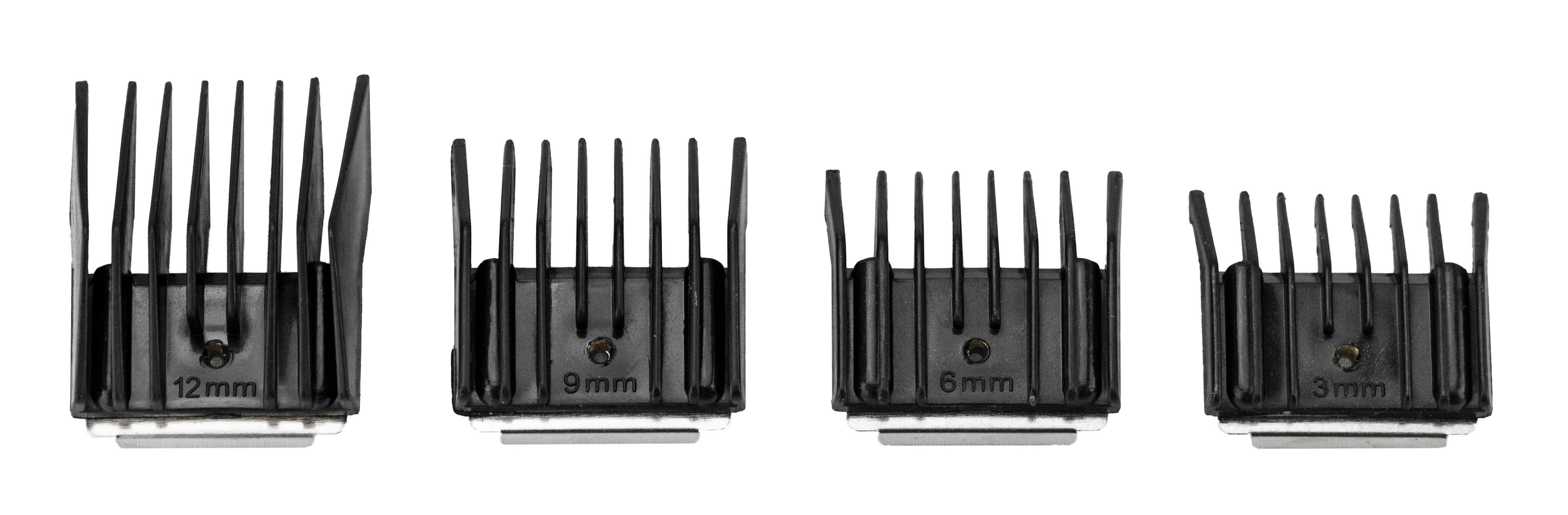 Aufsteckkamm-Set, 4 Stück, 12 mm, 9 mm, 6 mm, 3 mm, kompatibel mit CLIP006, MOSE0011