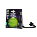 Dog Comets Hundespielball mit Seil, Naturkautschuk, Grün, Ø 6 cm
