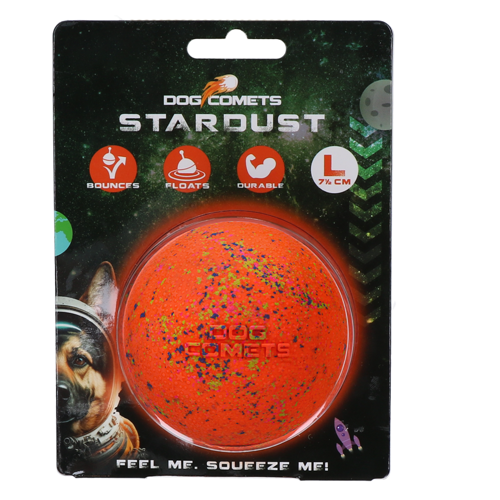 Dog Comets Hundeball, Naturkautschuk, schwimmend, Ø 7,5 cm, L, orange