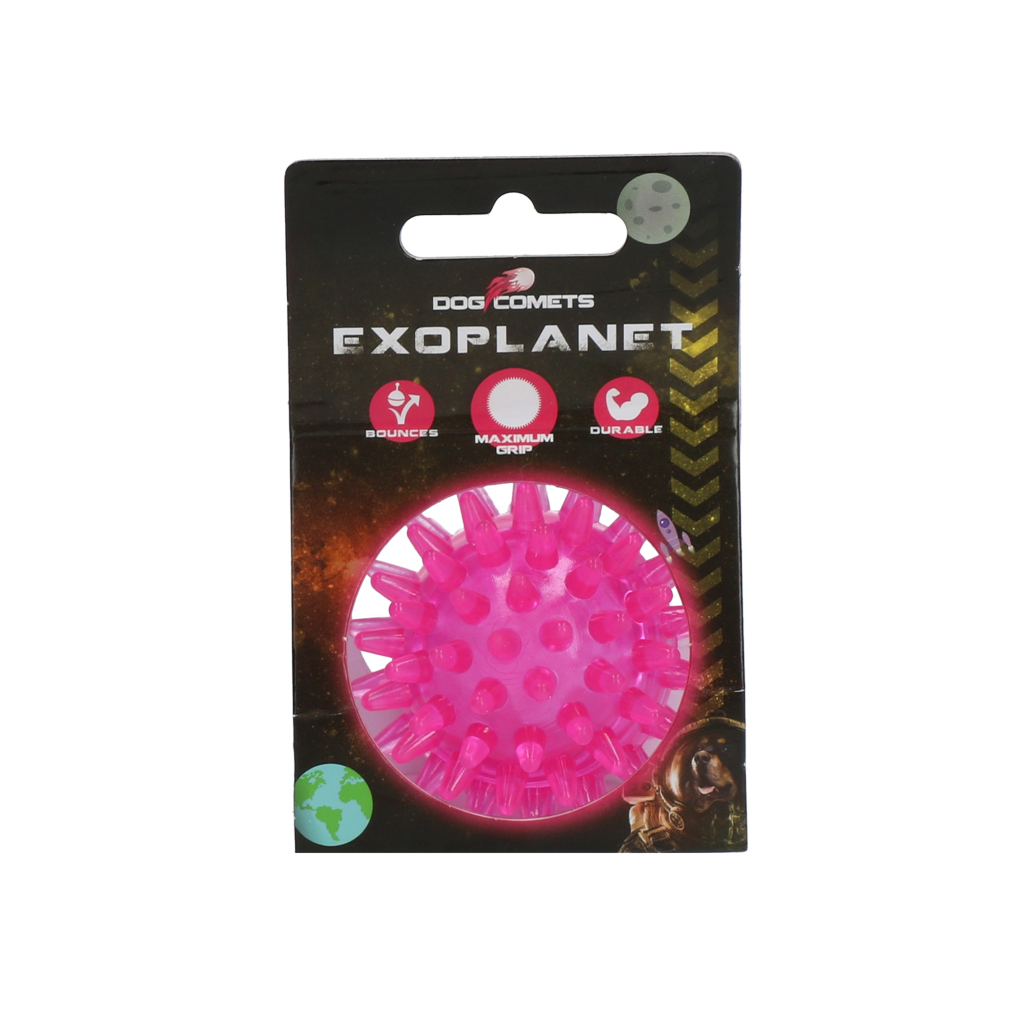 Dog Comets Igelball, S, Ø 5 cm, rosa, mit Quietsche