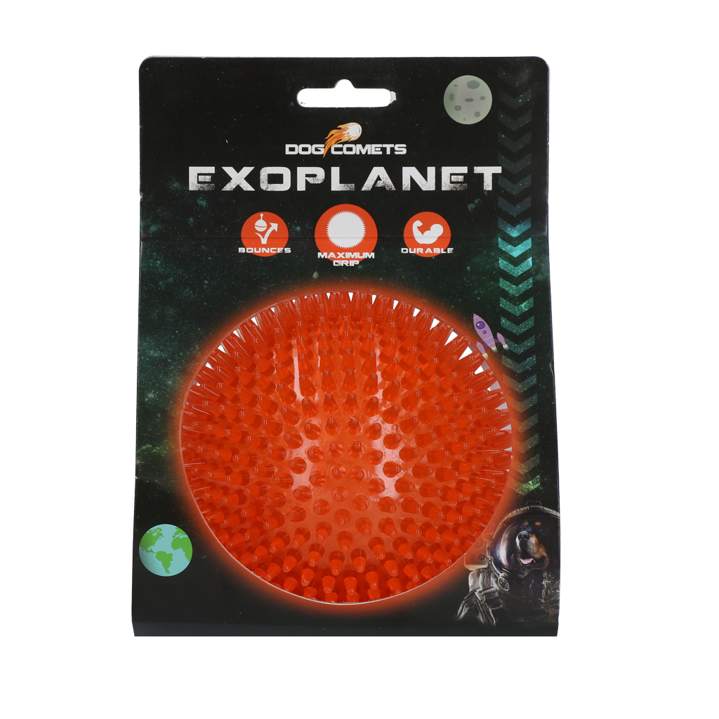 Dog Comets Igelball, L, Ø 10,5 cm, Orange, mit Quietscher