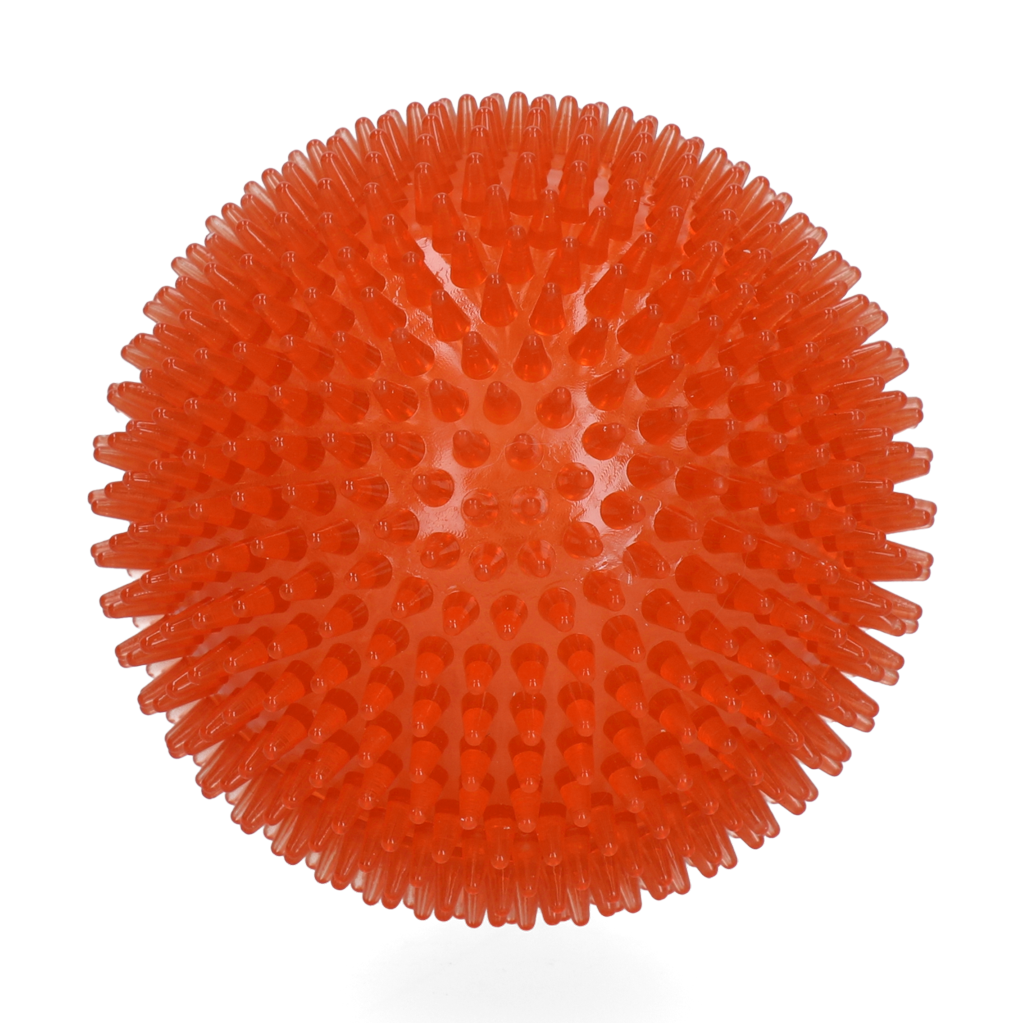 Dog Comets Igelball, L, Ø 10,5 cm, Orange, mit Quietscher