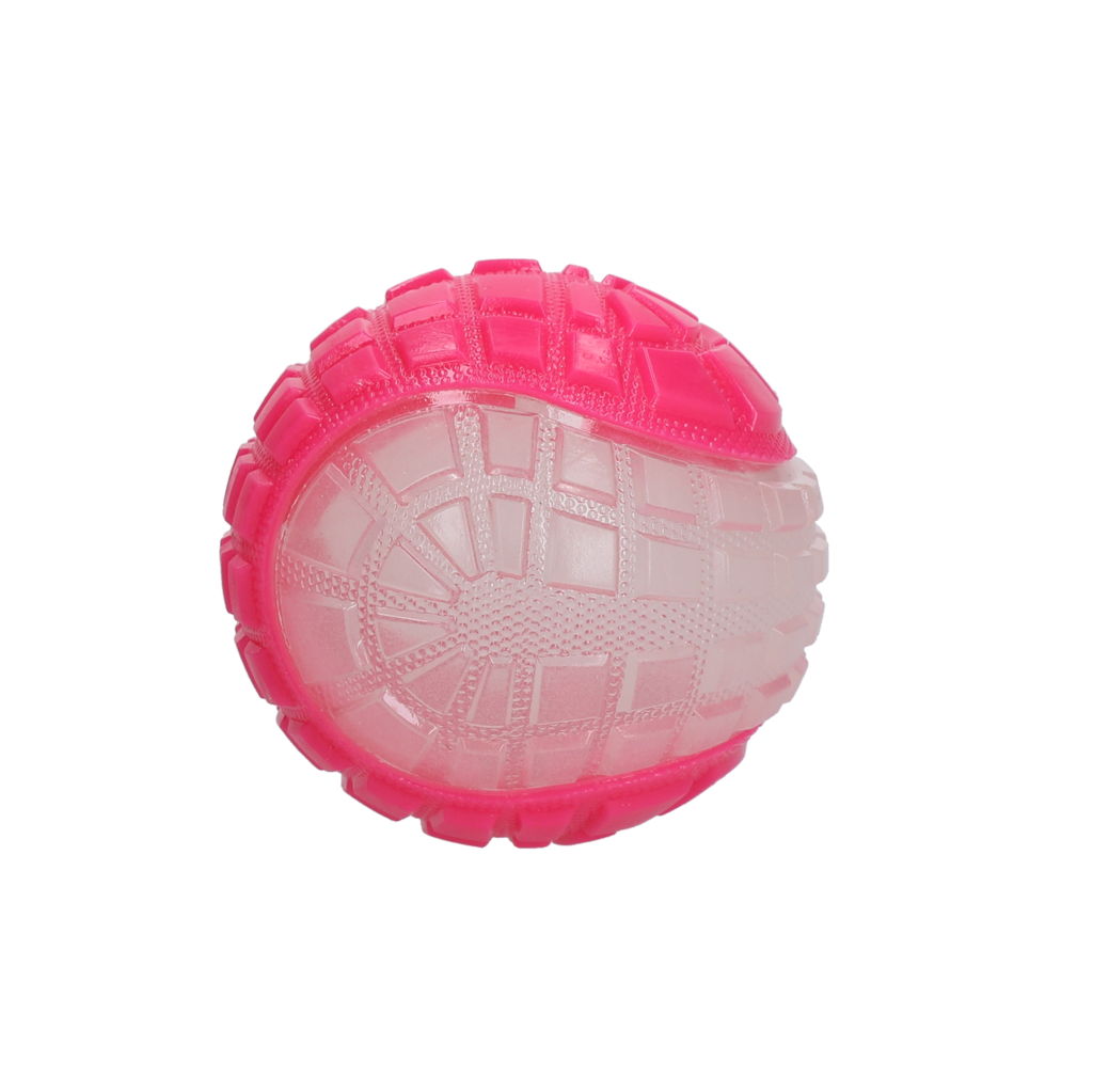 Dog Comets Hundeball, Glow in the Dark, mit Quietscher, schwimmend, Ø 7,5 cm, rosa