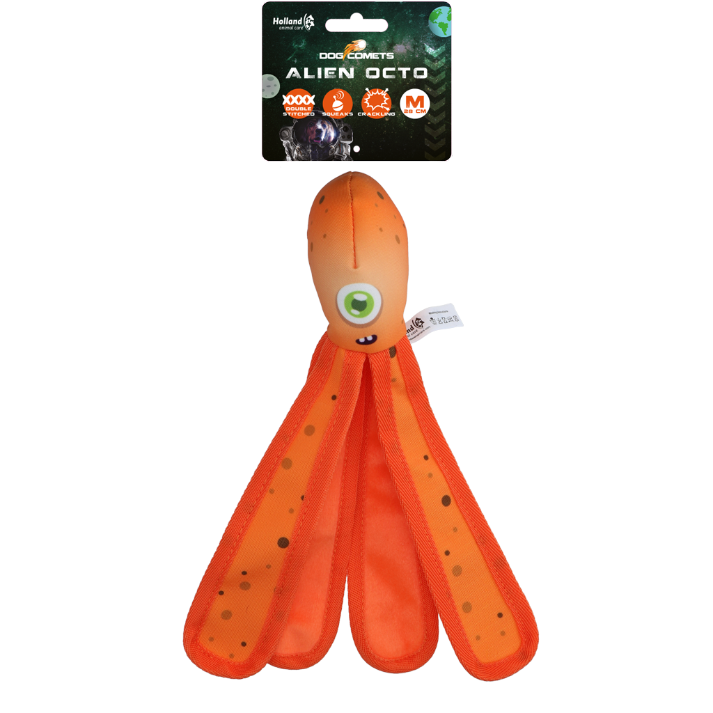 Dog Comets Hundespielzeug Alien Octo, M, 28 cm, Orange