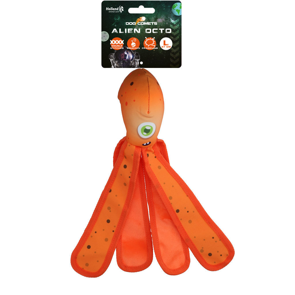 Dog Comets Hundespielzeug Alien Octo, L, 37 cm, Orange