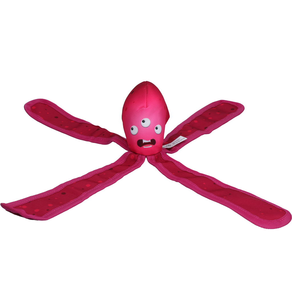 Dog Comets Hundespielzeug, Octo, L, 37 cm, rosa, schwimmfähig, mit Quietscher