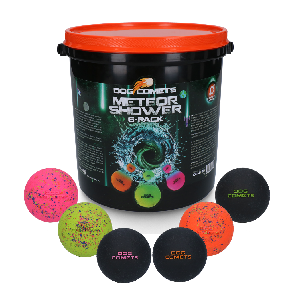 Dog Comets Stardust Hundeball, Kautschuk, schwimmfähig, Ø M, 6 Stk