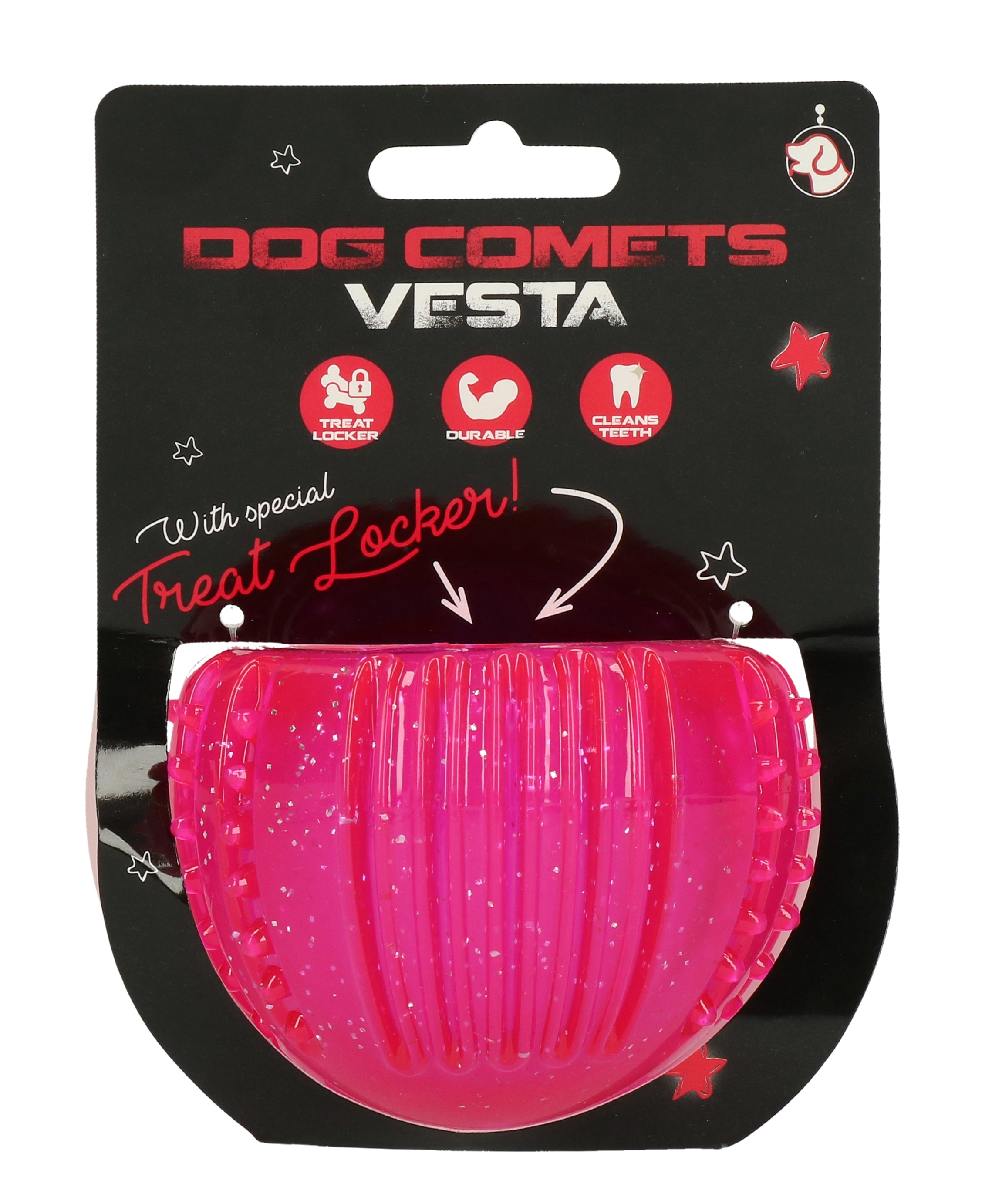 Dog Comets Hundespielzeug, TPR Gummi, Treat Locker, Ø 7 cm, rosa