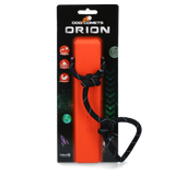 Dog Comets Apportierdummy, Naturkautschuk, schwimmfähig, mit Wurfseil, reflektierend, orange, 20 x 4 x 4 cm