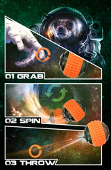 Dog Comets Hundespielball, TPR-Band, orange