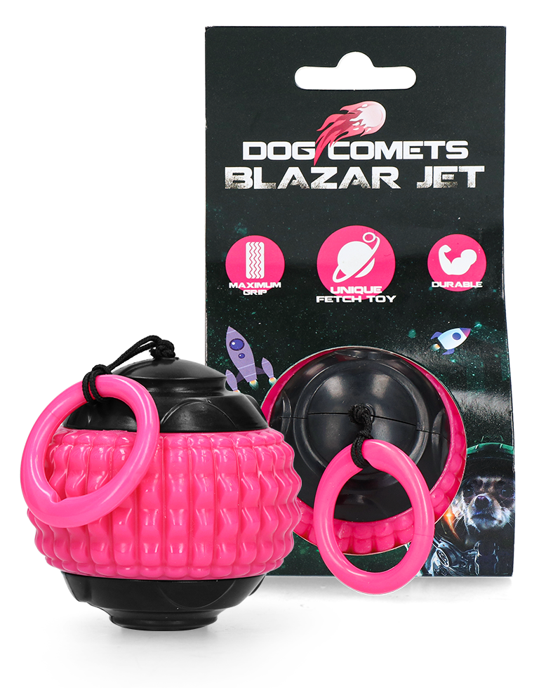 Dog Comets Hundespielball Blazar Jet, Gummi, mit Schnur, rosa