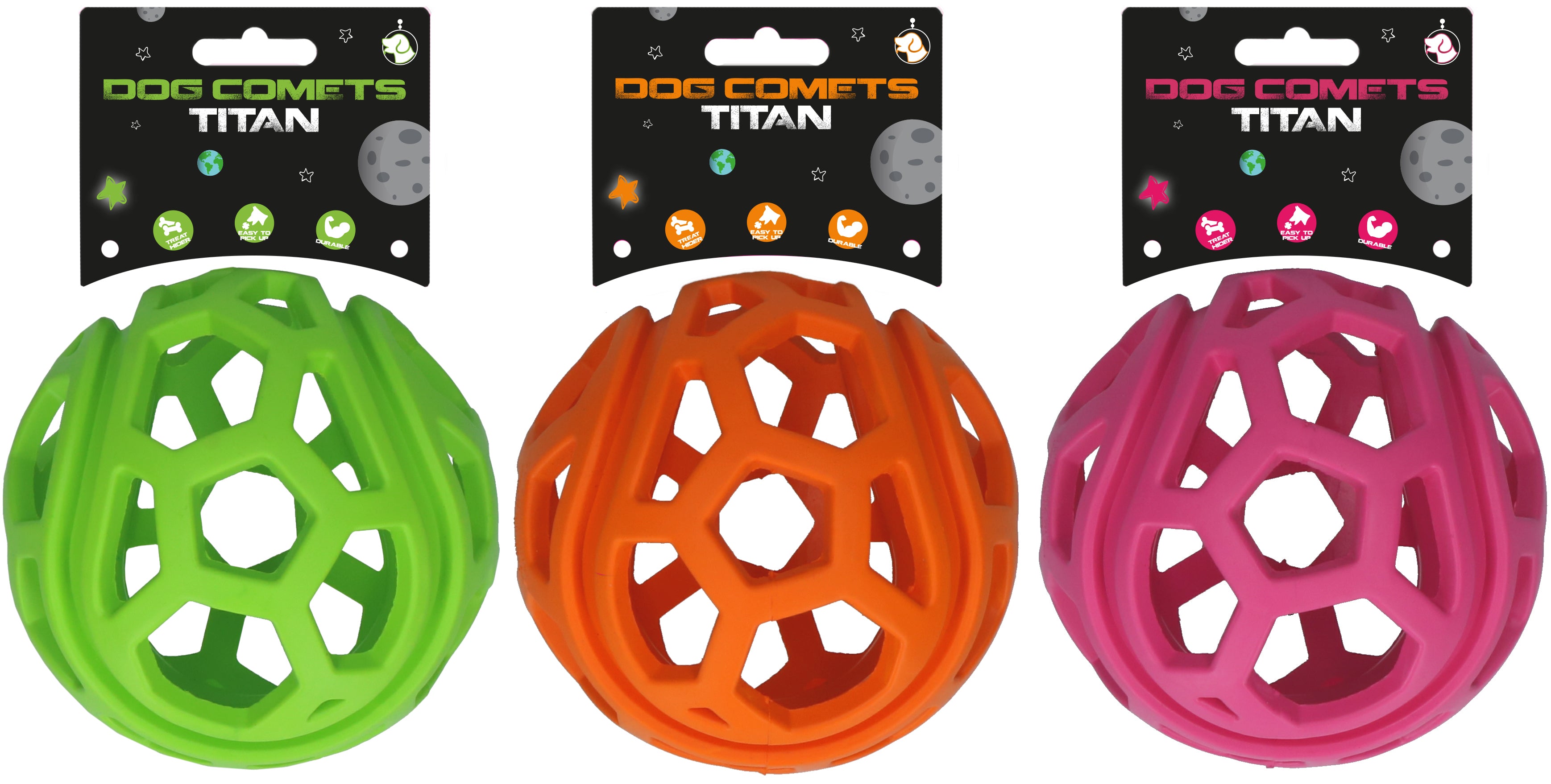Dog Comets Hundespielzeug Titan, Naturgummi, Ø 11,5 cm, orange