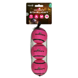 Dog Comets Tennisball Hundespielzeug, M, Ø 6 cm, rosa, 3 Stk