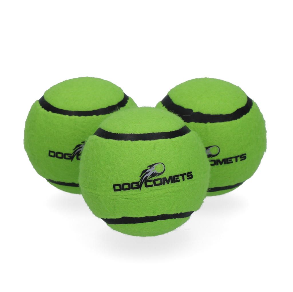 Dog Comets Tennisball mit Quietscher, M, Ø 6 cm, grün, 3 Stk
