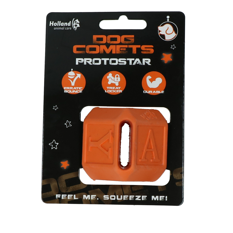 Dog Comets Hundespielzeug Kubus, Naturkautschuk, 5 x 5 cm, orange