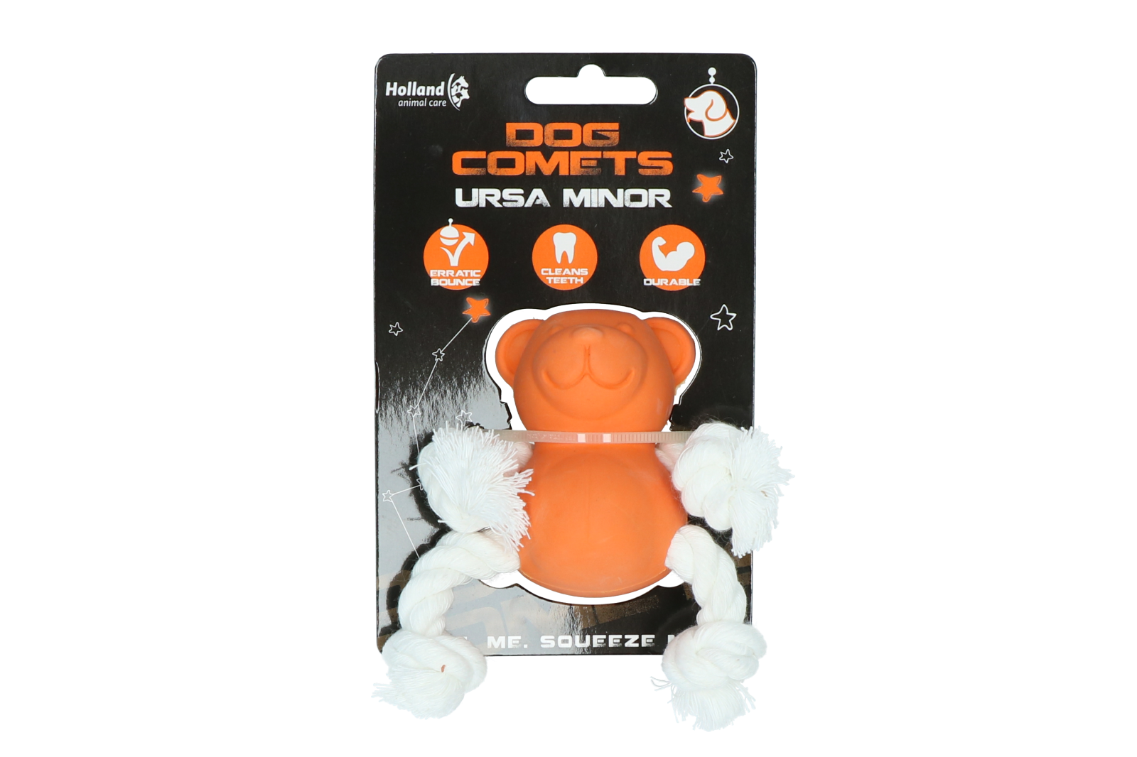 Dog Comets Hundespielzeug Ursa Minor, Naturkautschuk, Seil, orange, 7 cm
