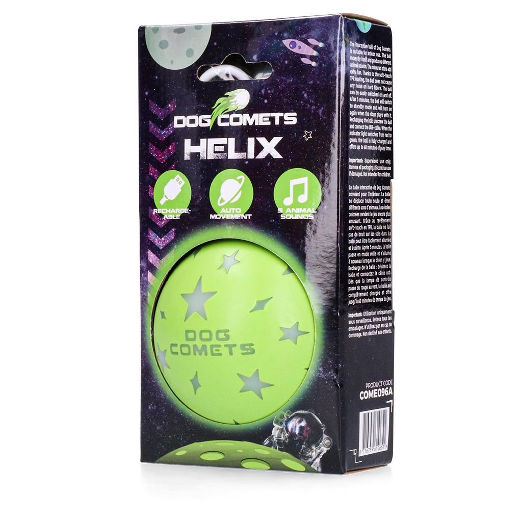 Dog Comets interaktives Hundespielzeug, Helix, grün, USB-aufladbar