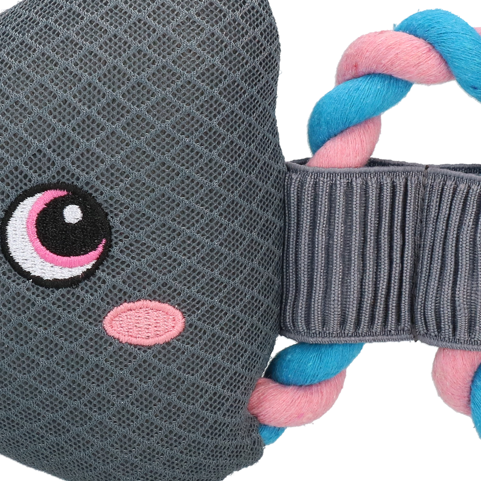 CoolPets Hundespielzeug, Fishy Rope Flamingo, schwimmfähig, mit Quietscher