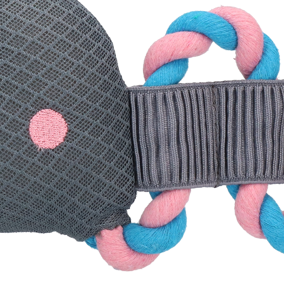 Coolpets Hundespielzeug, Flamingo, mit Seil, wasserfüllbar, schwimmfähig, Quietschfunktion