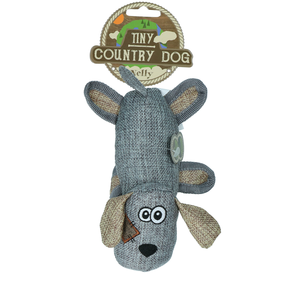 Country Dog Hundespielzeug Tiny Nelly, Leinenstoff, recycelter Kunststoff
