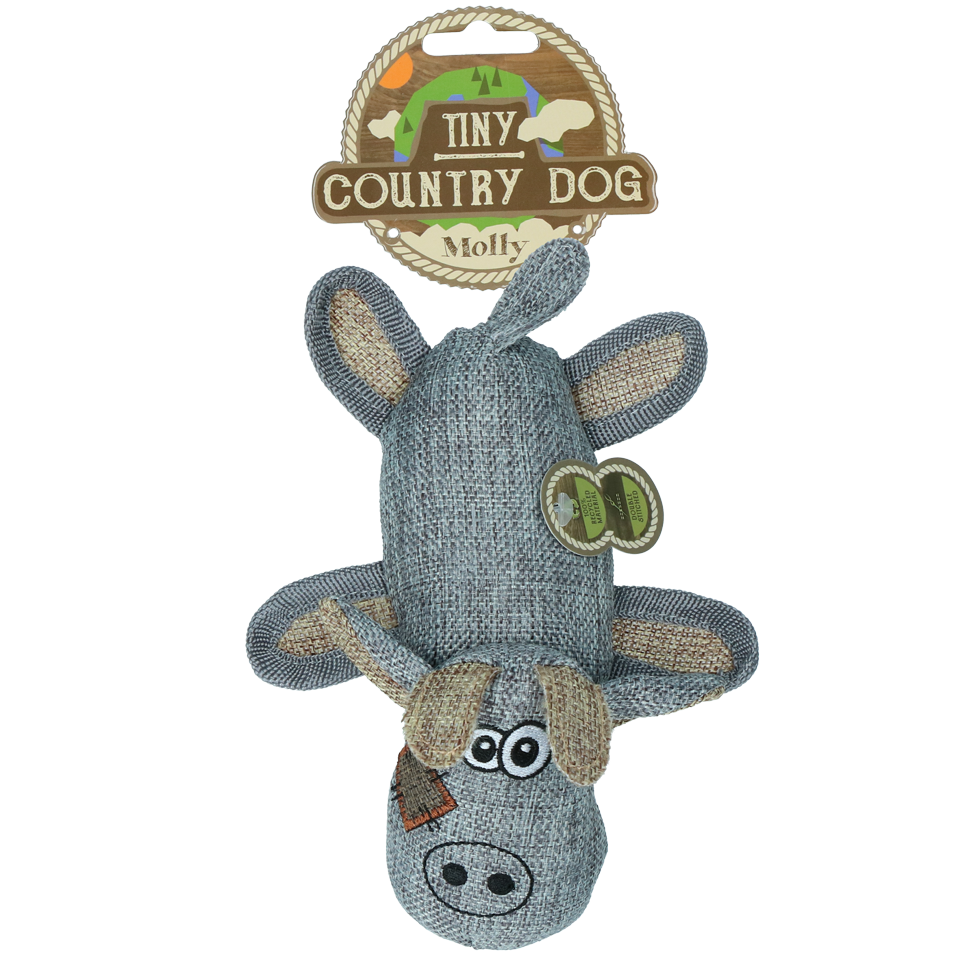 Country Dog Hundespielzeug Tiny Molly, Leinenstoff, recycelter Kunststoff, für kleine Hunde