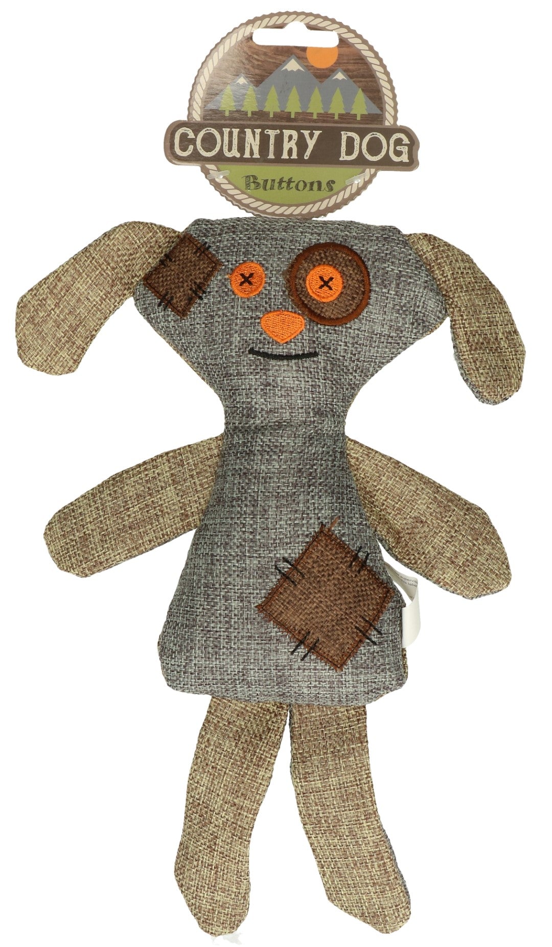 Country Dog Hundespielzeug Buttons, recycelter Kunststoff, Leinenstoff