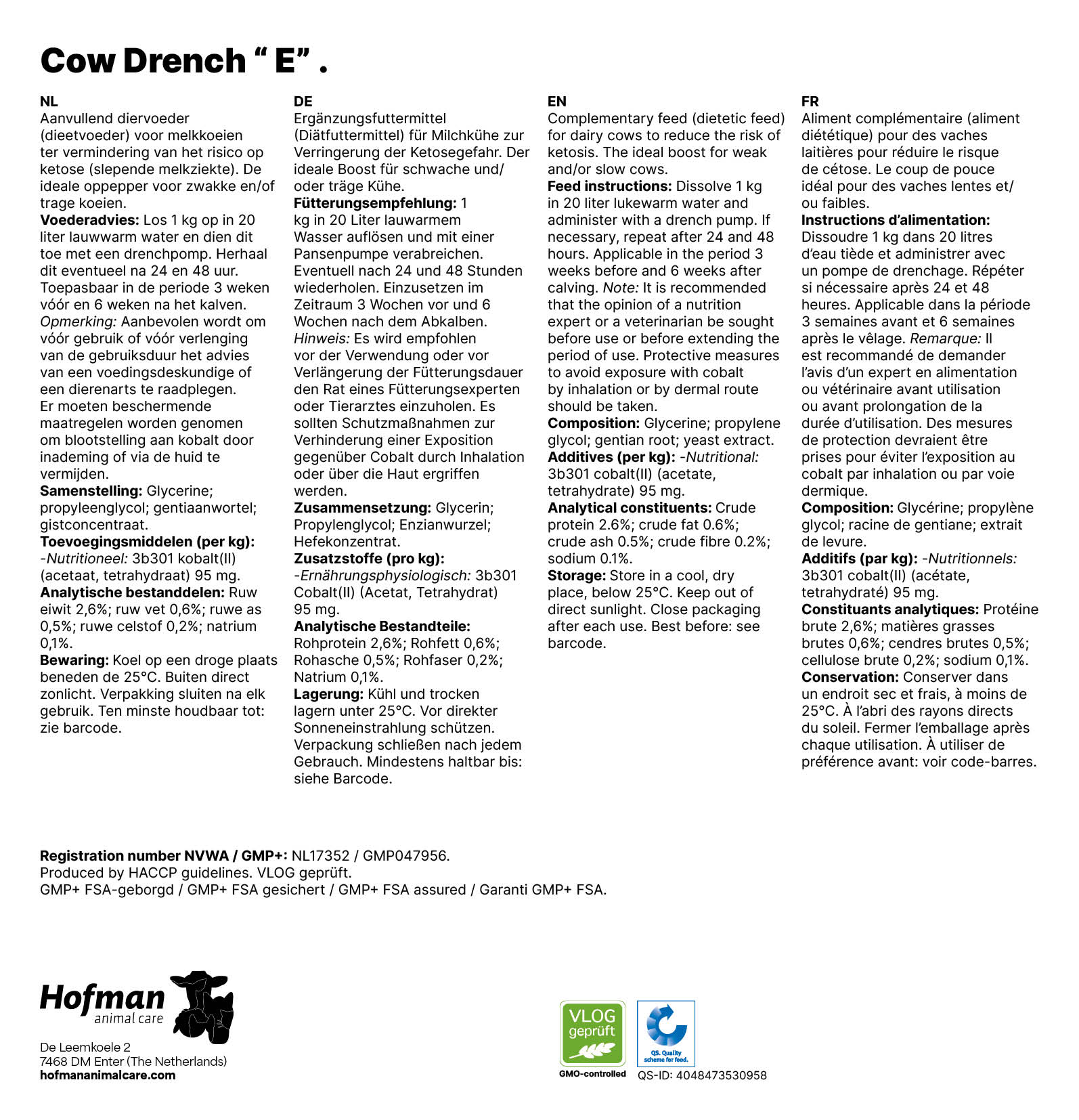 Excellent Cow Drench E für Milchkühe, 5 kg