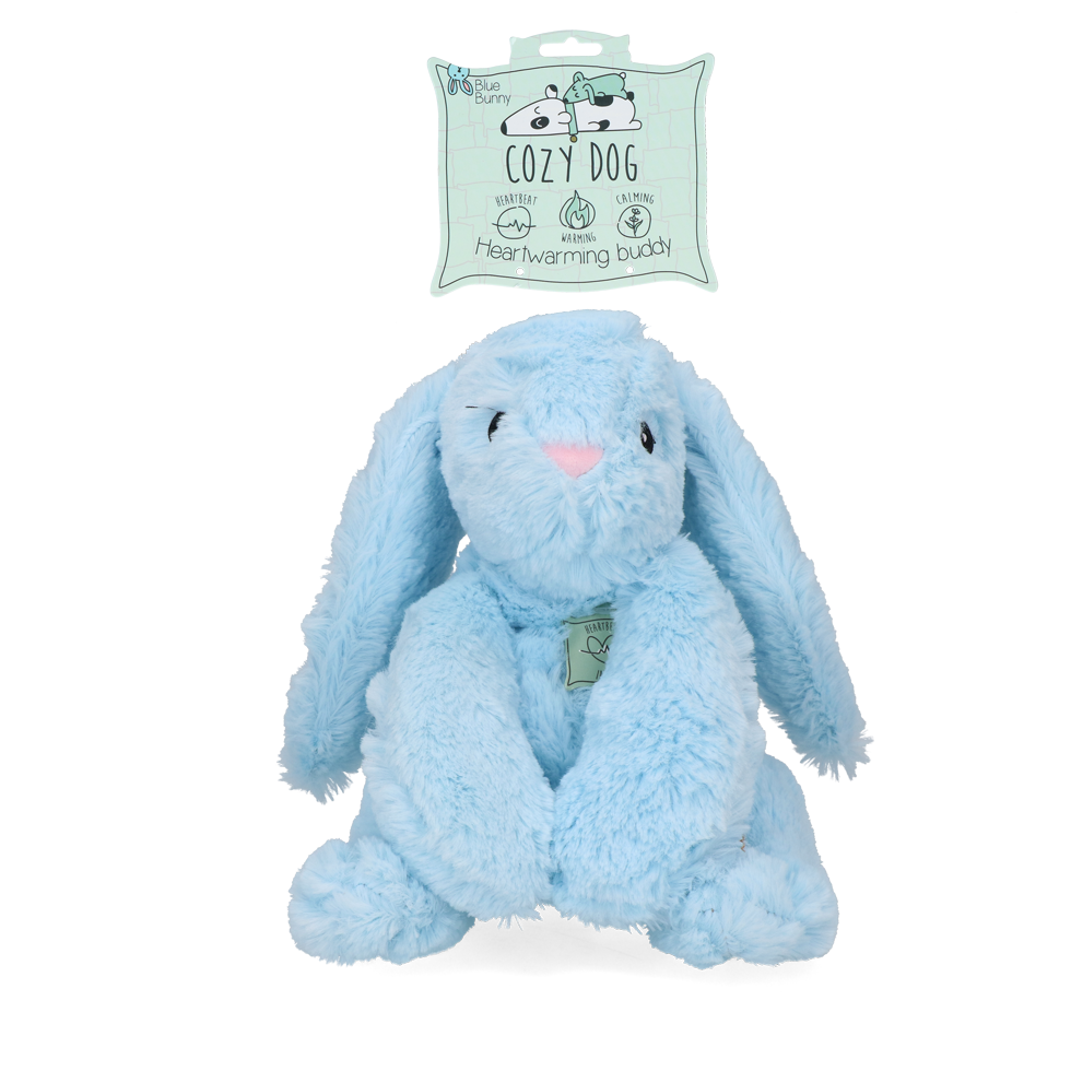 Cozy Dog Hundekuscheltier, Bunny, Herzschlagfunktion, Wärmefunktion, Lavendelduft, Blau, 30 x 20 cm