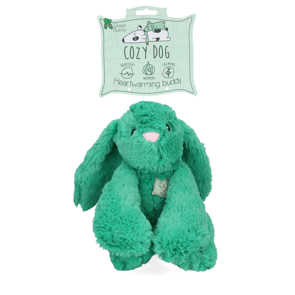 Cozy Dog Kuscheltier Hund, mit Wärmefunktion, Lavendelduft, Herzschlag, grün, 30 x 20 cm