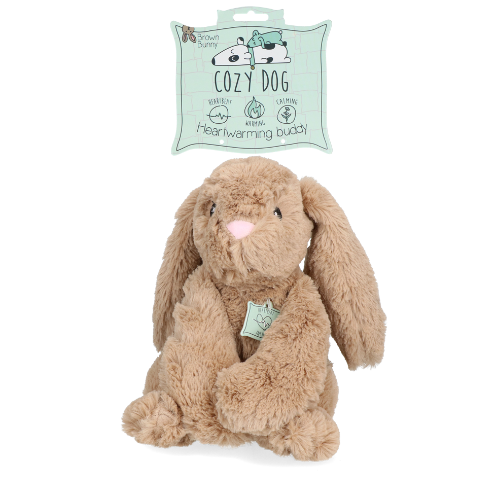 Cozy Dog Hundekuscheltier, Herzschlagfunktion, Wärme, Lavendelduft, braun, 30 x 20 cm