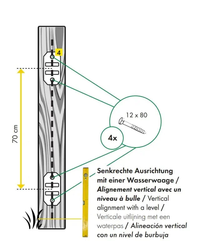 Compact-Weidezauntor verstellbar Höhe 1,10 m, verschiedene Längen